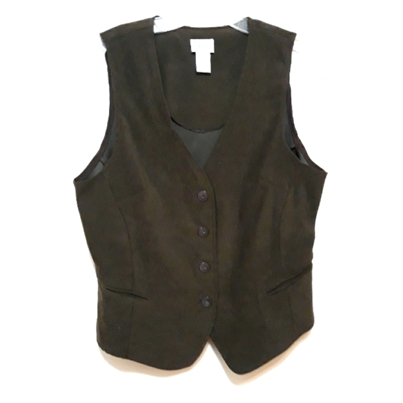 Vintage Jackets & Blazers - Vintage Kim Roger Signature Brown Button down Vest Size Medium